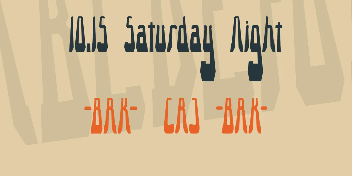 10.15 Saturday Night Font Family