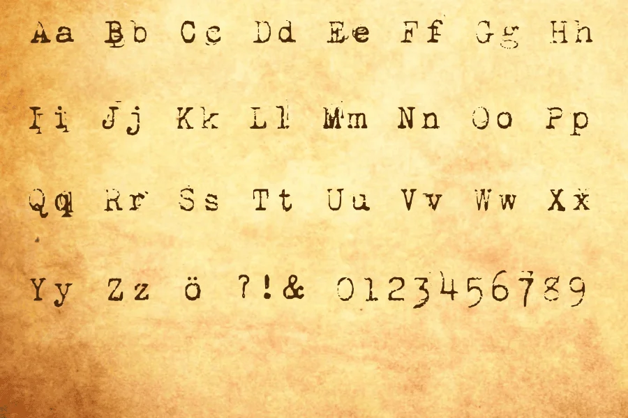 1942 report Font preview 4