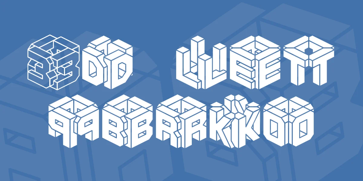 3D LET BRK Font