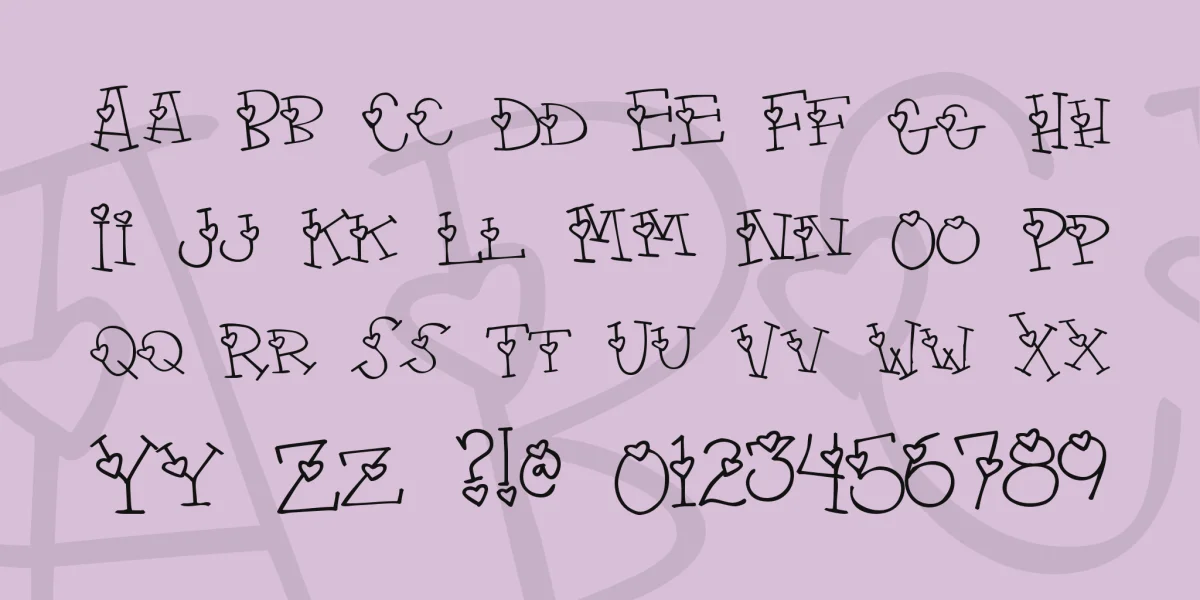 4 my lover Font preview 2