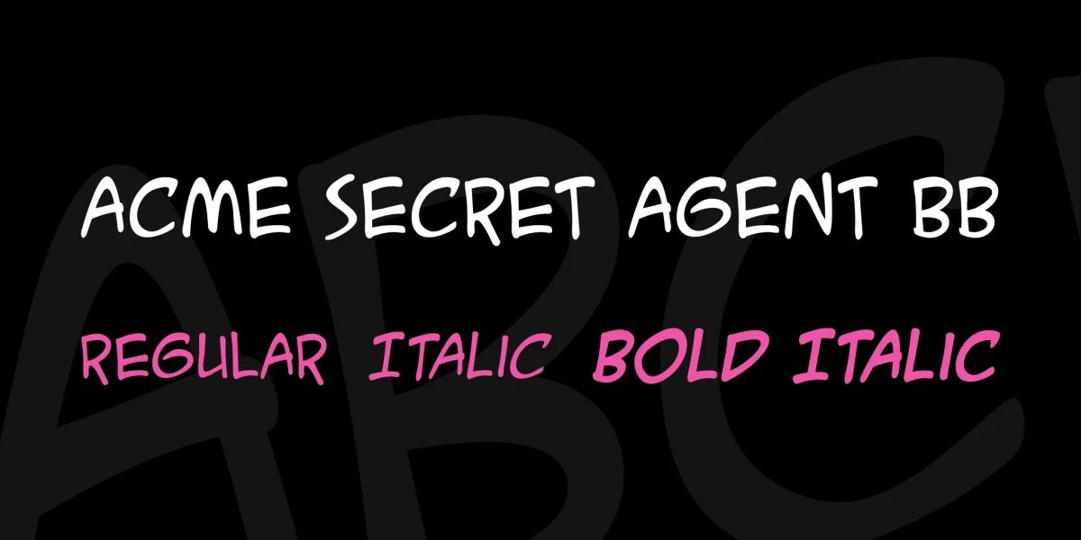 ACME Secret Agent BB Font Family preview 2