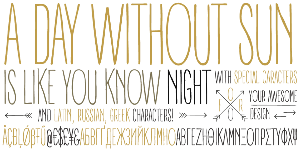 A DAY WITHOUT SUN Font