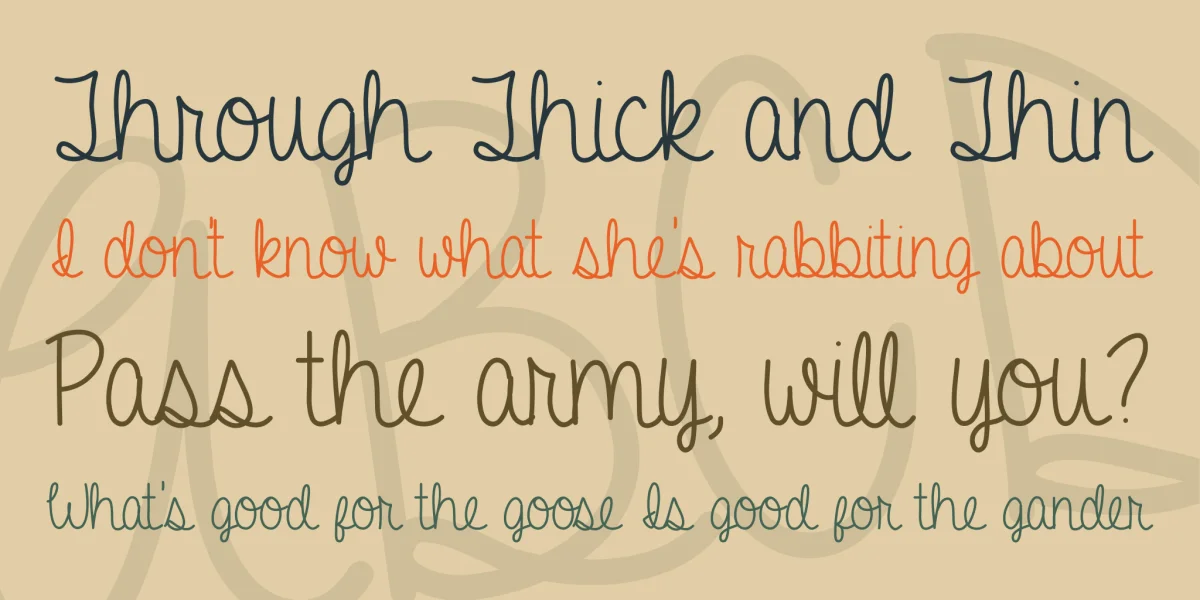 A Gentle Touch Font preview 3