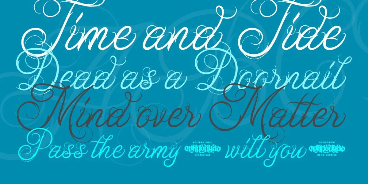Ababil Script DEMO Font preview 3