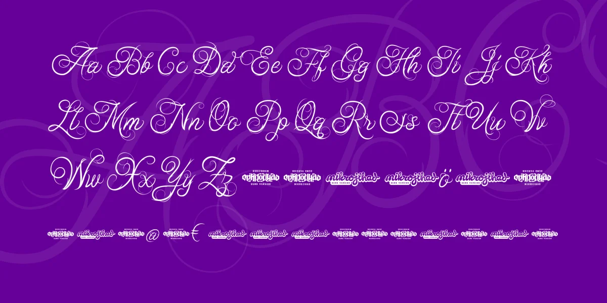 Ababil Script DEMO Font preview 4