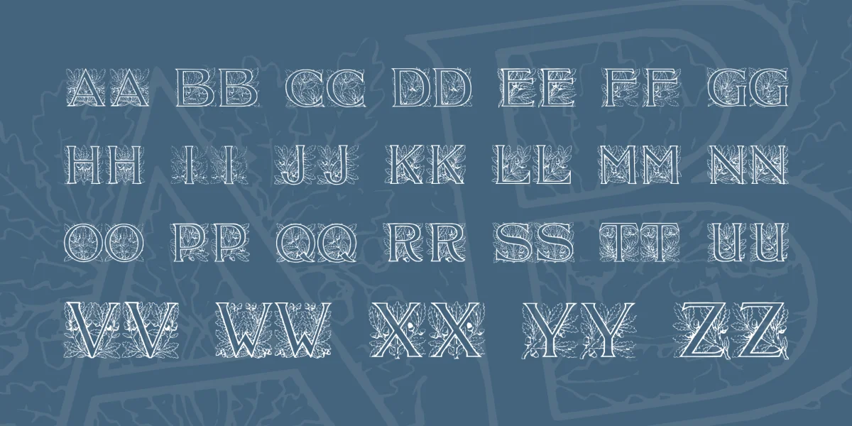 Acorn Initials Font preview 2