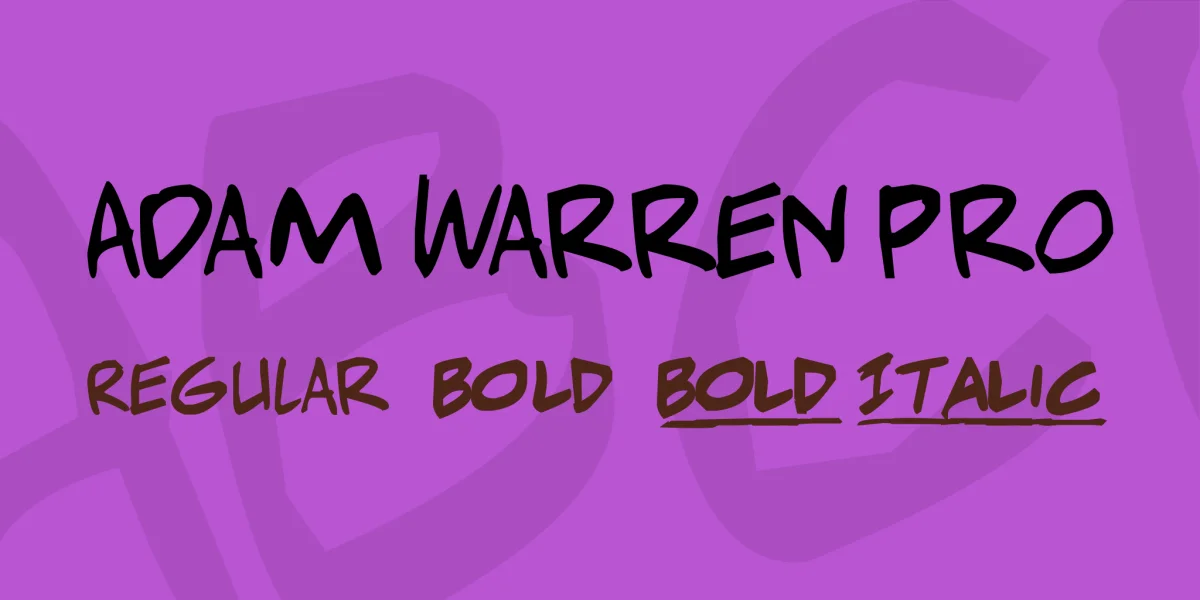 Adam Warren pro Font Family preview 2