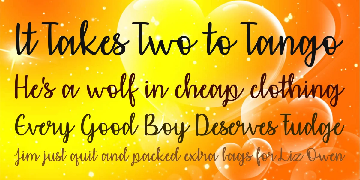 Affectionately Yours Font preview 3