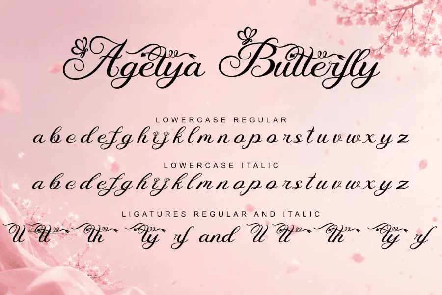 Agetya Butterfly Demo Font Family preview 8