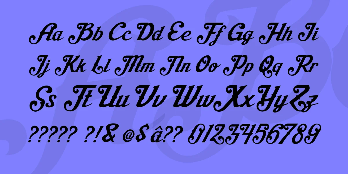 Aisha Script Font preview 4