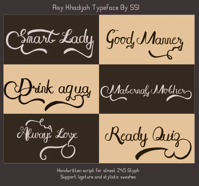 Aisy Khadijah Font Family preview 3