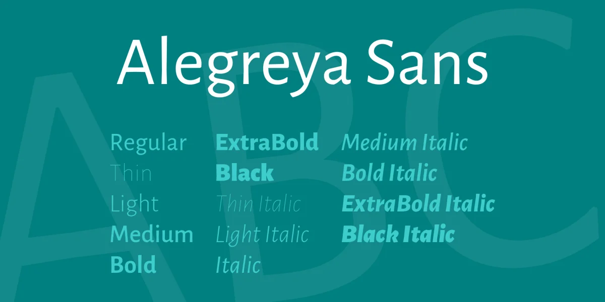 Alegreya Sans Font Family