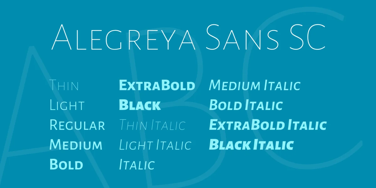 Alegreya Sans SC Font Family