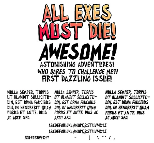 all exes must die! Font Family