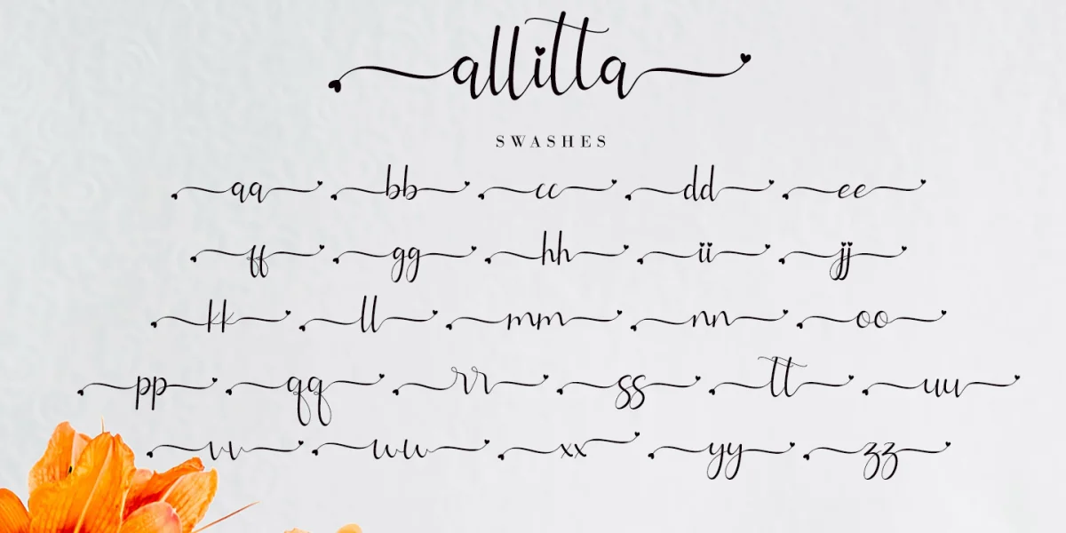 Allitta Calligraphy Font preview 9