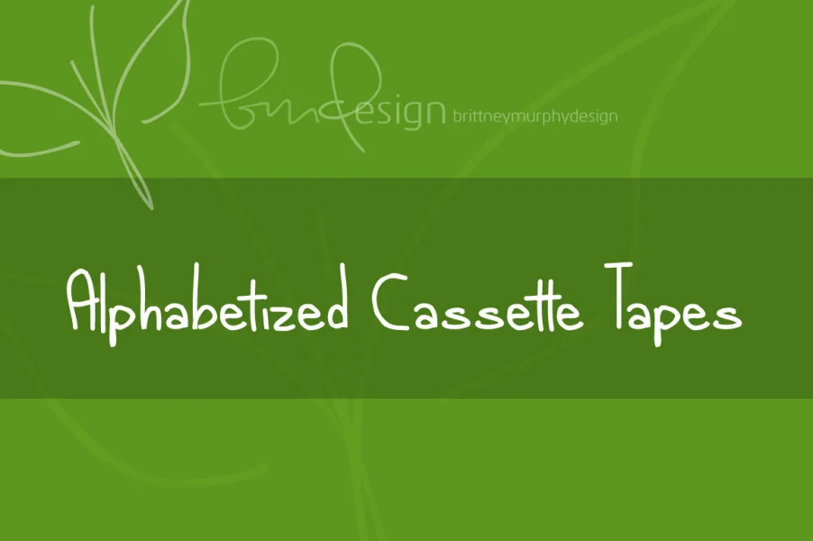 alphabetized cassette tapes Font