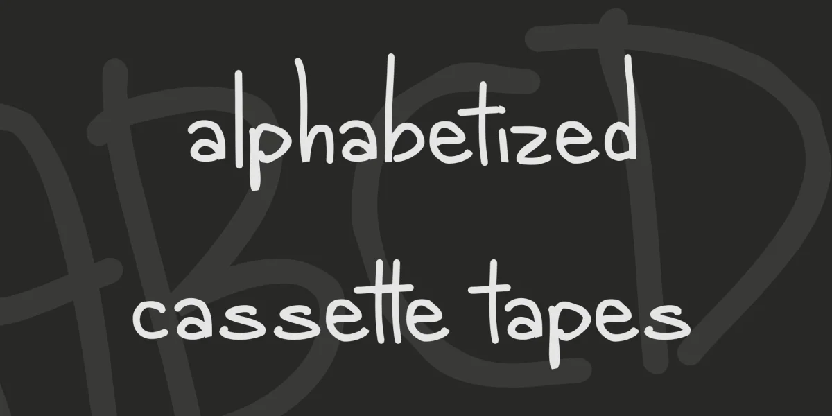 alphabetized cassette tapes Font preview 2