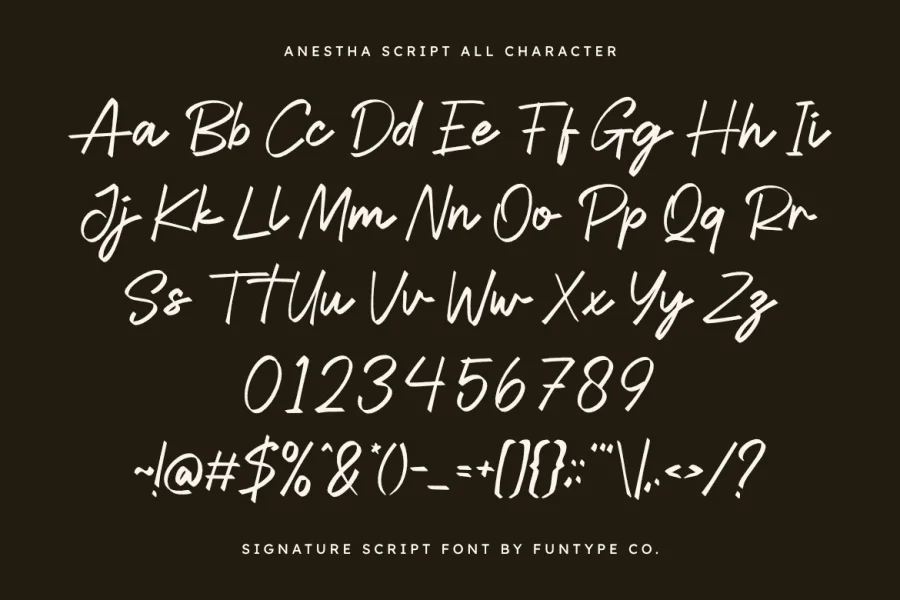 Anestha Script Font preview 2