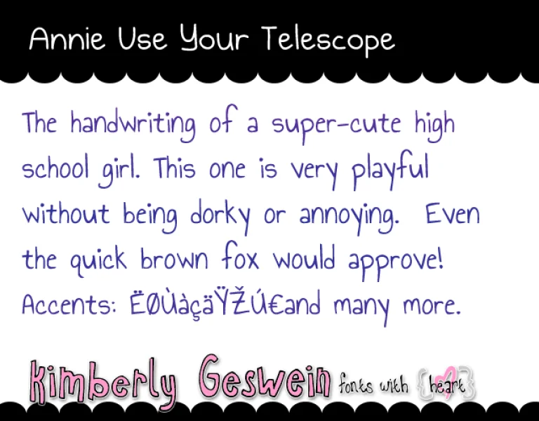 Annie Use Your Telescope Font preview 5