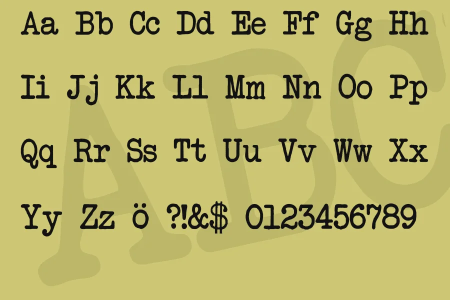 Another Typewriter Font preview 2