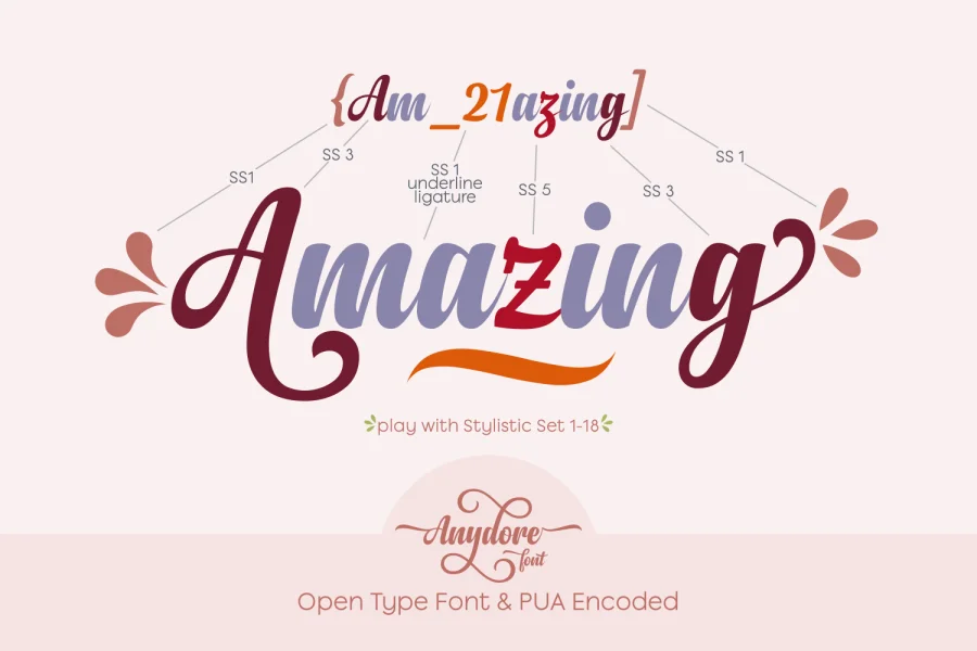 Anydore Font preview 2