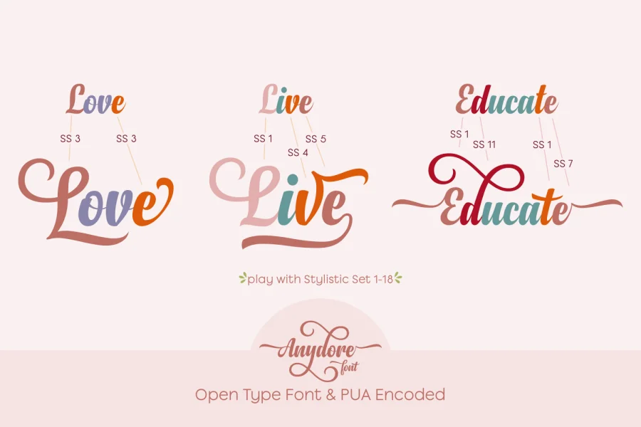 Anydore Font preview 3