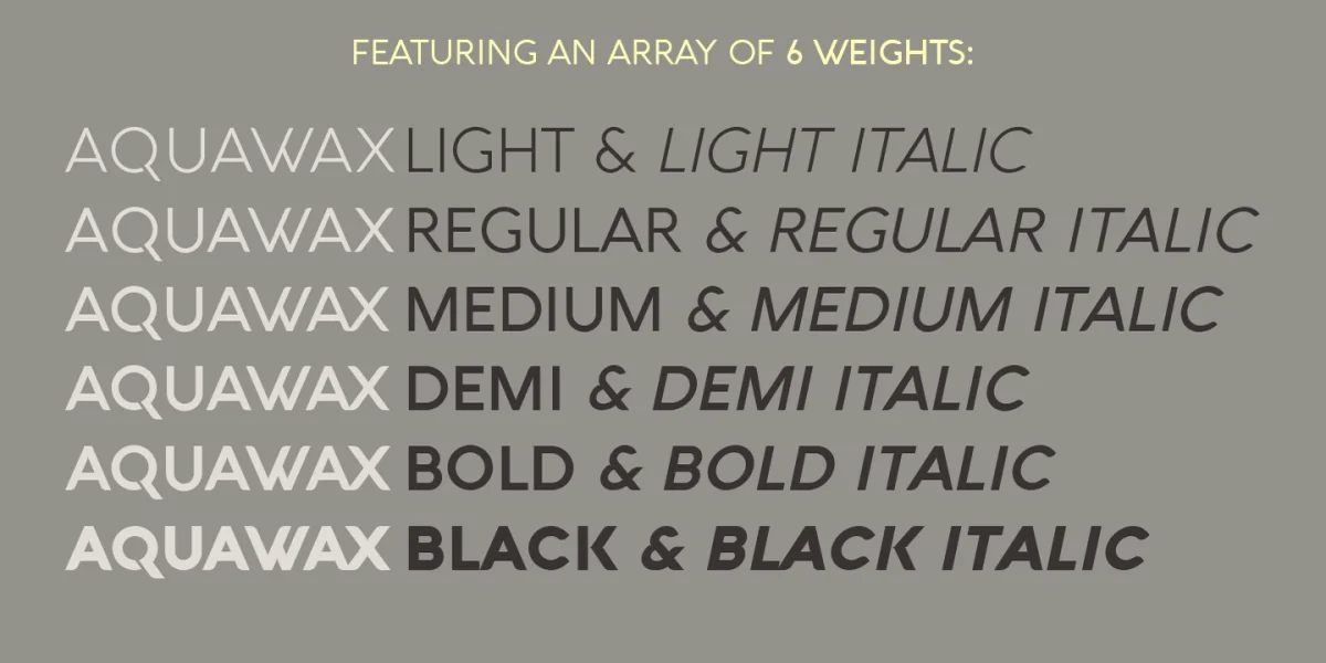 Aquawax Font Family preview 2