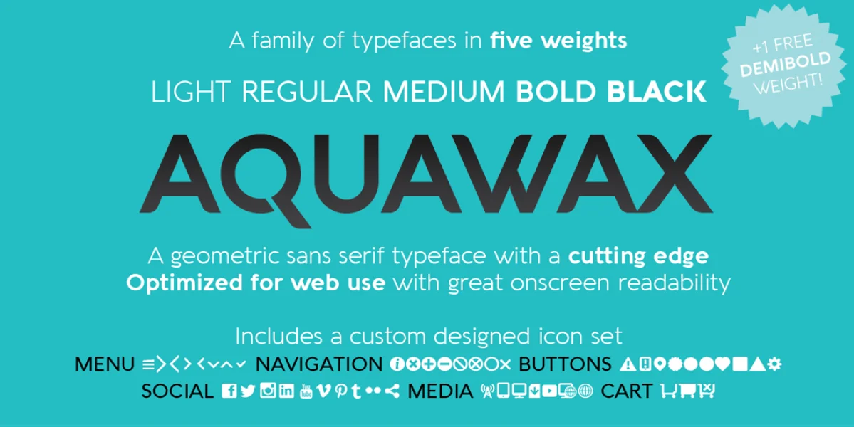 Aquawax Font Family preview 7