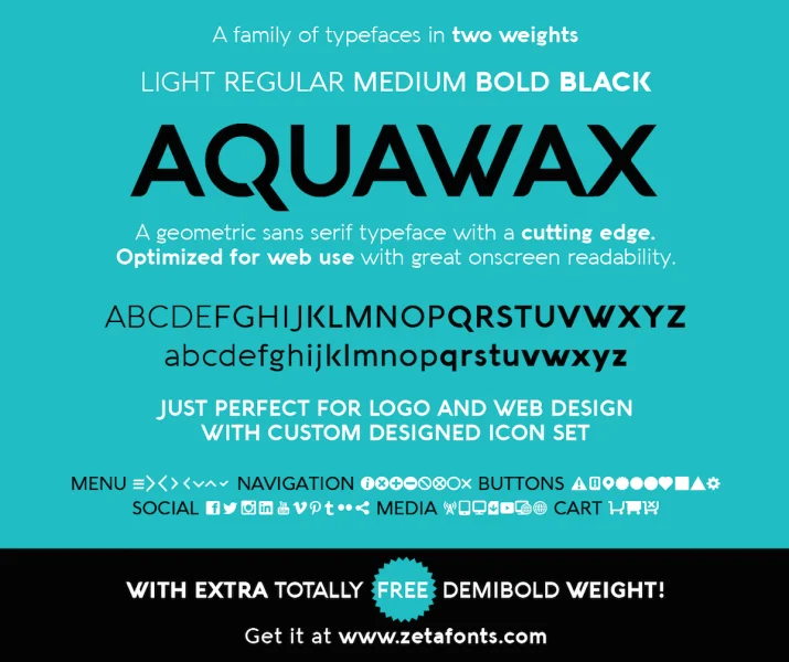 Aquawax Font Family preview 8