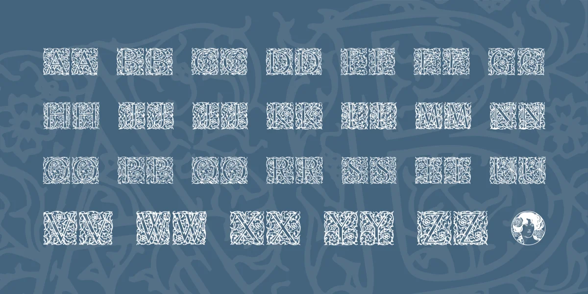 Arabesque Initialen Font preview 2