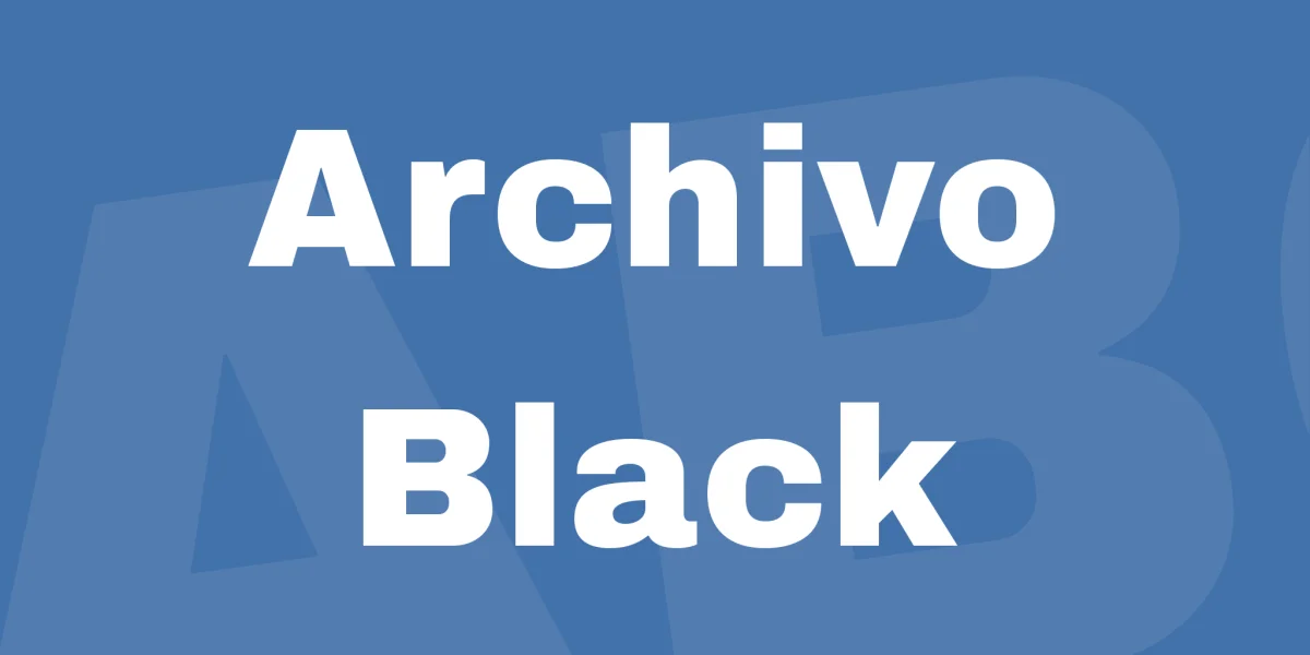 Archivo Black Font