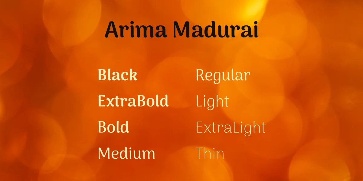 Arima Madurai Font Family