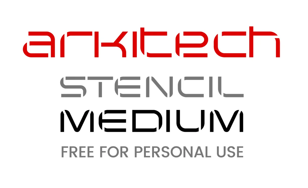 Arkitech Stencil Font preview 2