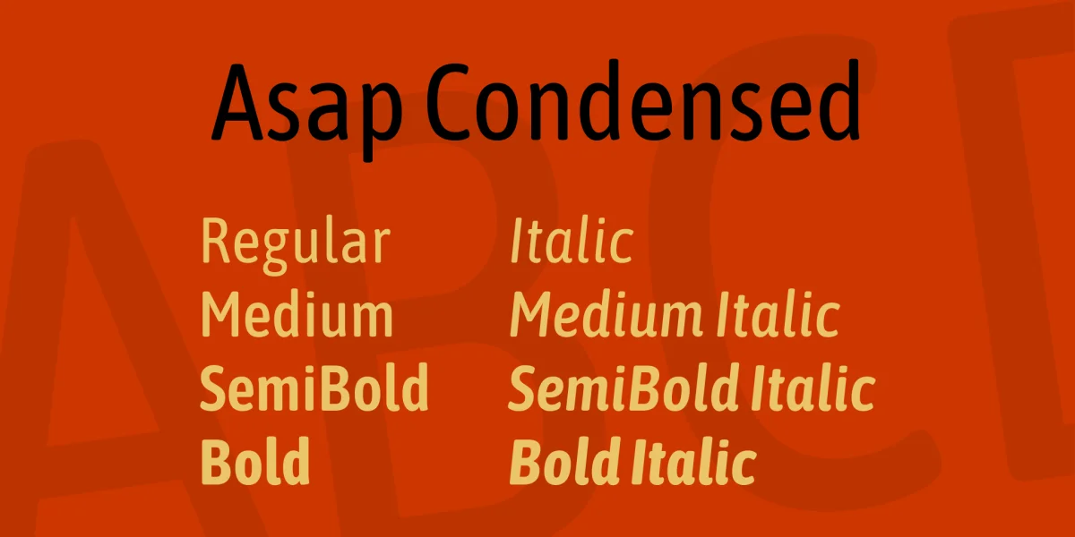 Asap Condensed Font Family