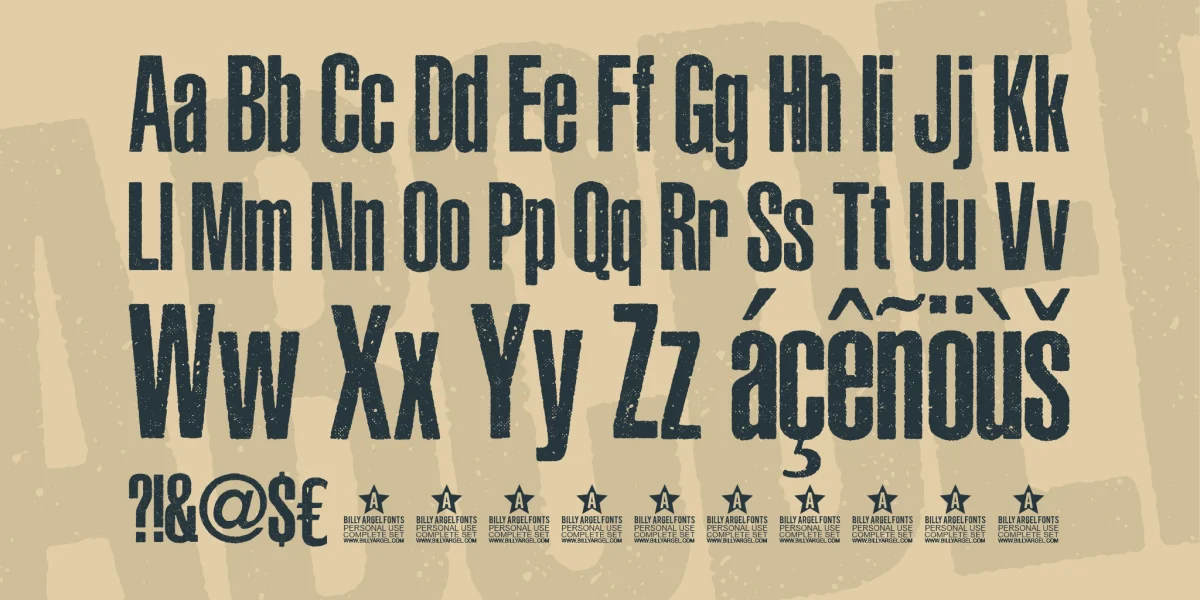 ASPHALTIC GRAIN CONDENSED PERSO Font preview 4