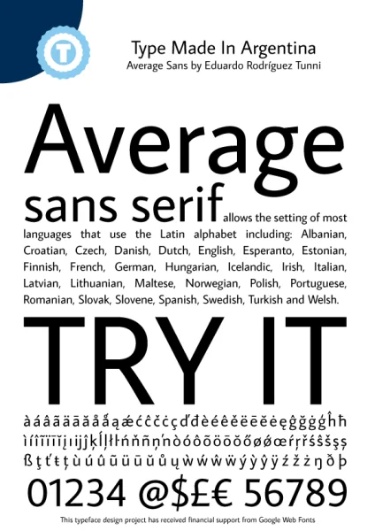 Average Sans Font