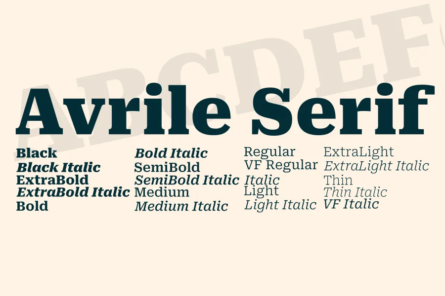 Avrile Serif Font Family