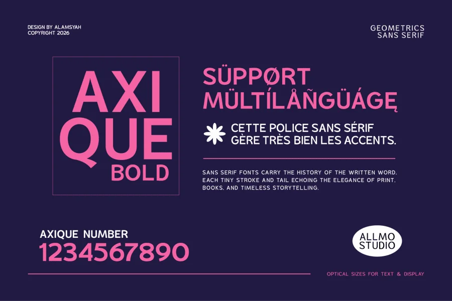 Axique Bold Font preview 3