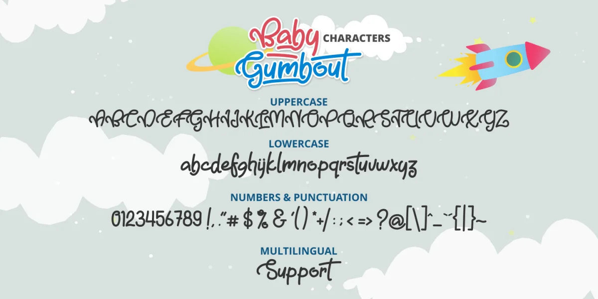 Baby Gumbout Font preview 5