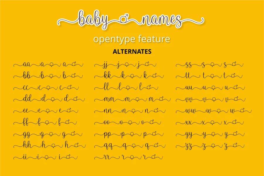 Baby Names Font preview 5