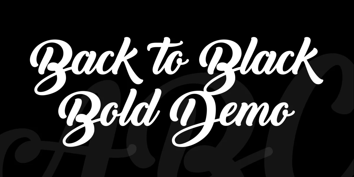 Back to Black Bold Demo Font