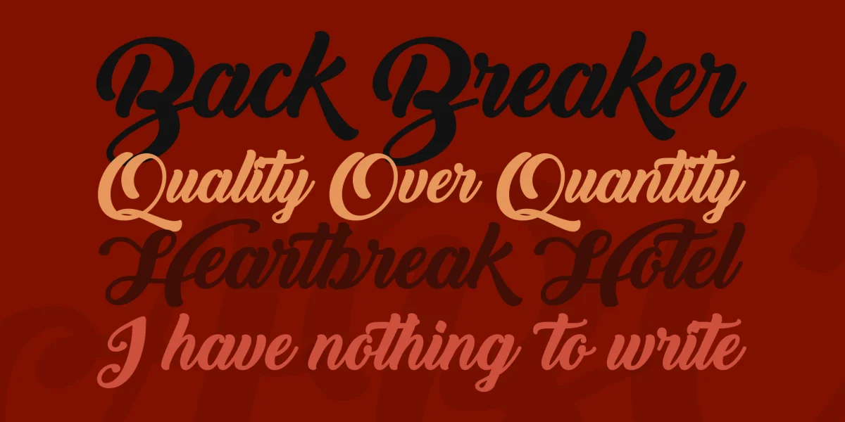 Back to Black Bold Demo Font preview 3