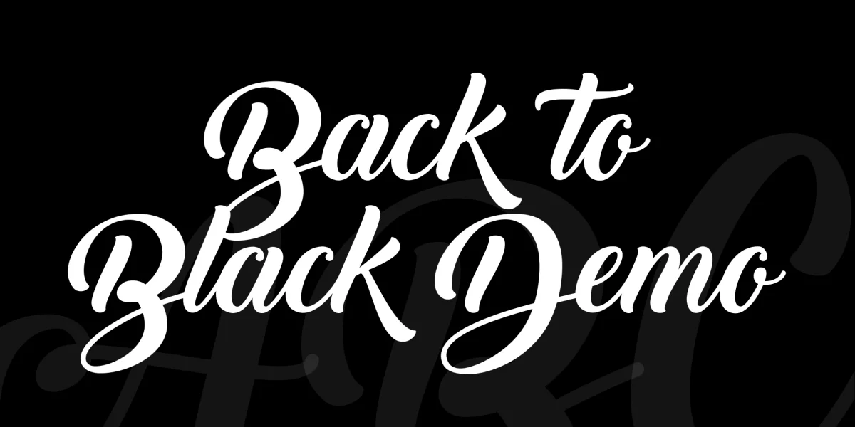 Back to Black Demo Font preview 2