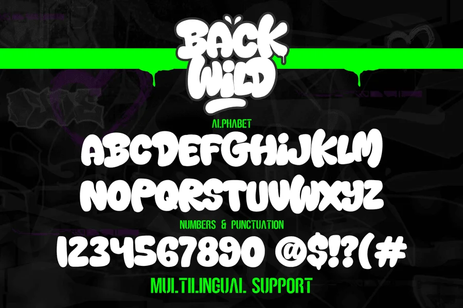 Back Wild Font preview 2