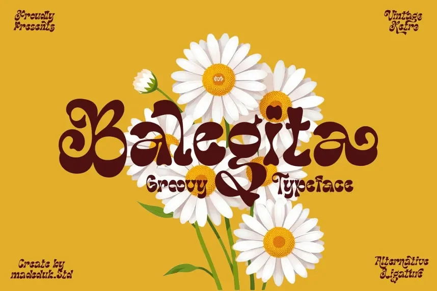 Balegita Groovy Font preview 2