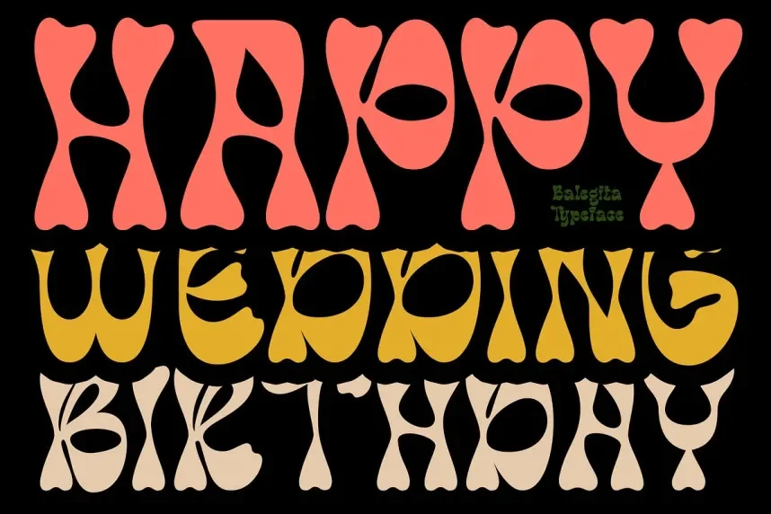 Balegita Groovy Font preview 3