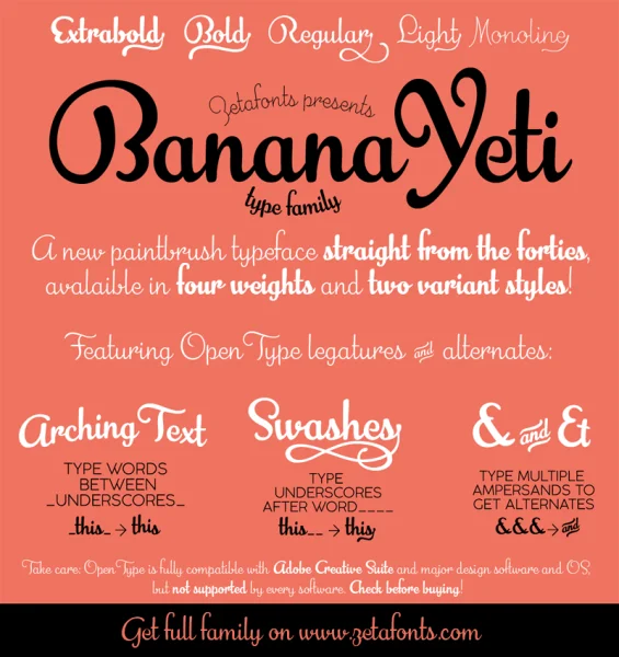 Banana Yeti Font preview 9