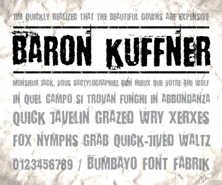 Baron Kuffner Font preview 2