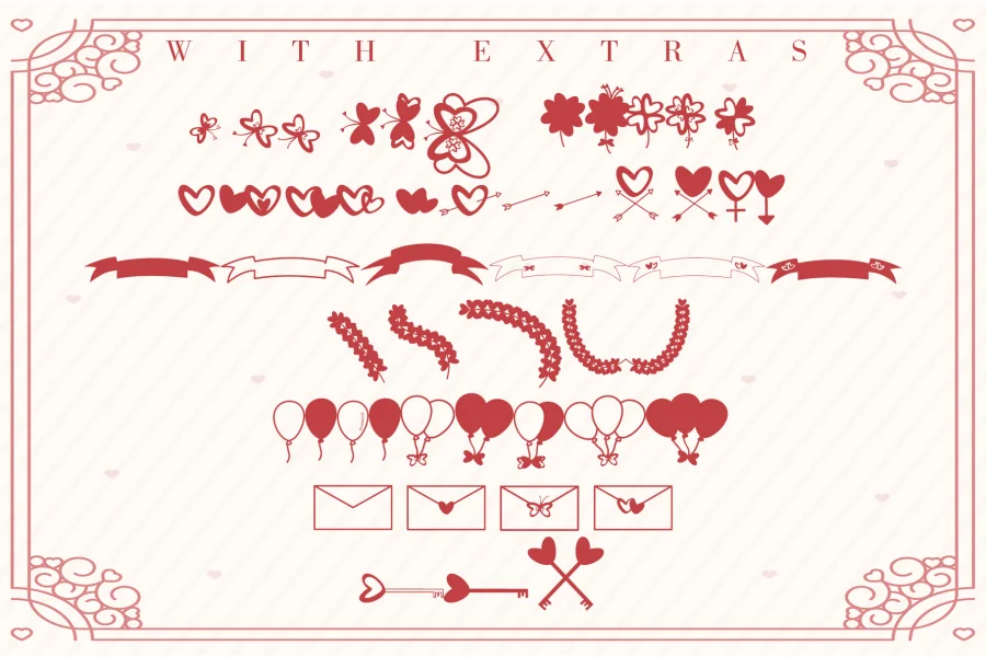 Beautiful Kisses Font preview 3