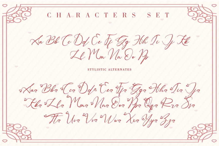 Beautiful Kisses Font preview 6